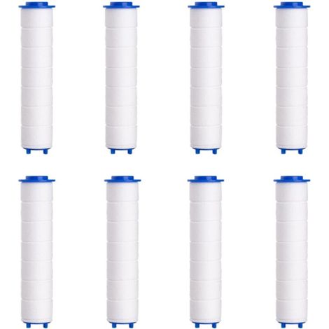 Filtre Pommeau de Douche,8 Pcs Filtre Douche en Coton PP de Douchette Anti-calcaire Amovible pour Douchette (80mm) (1/5)