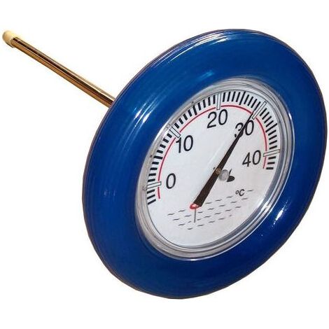 Anneau de Sauvetage Thermomètre Bleu,Thermomètre de piscine avec anneau flottant bleu (1/3)