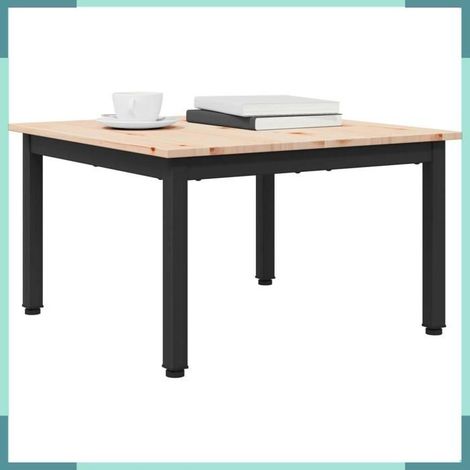 Table basse - 892759 - Naturel - Bois de pin massif - 60 x 60 x 36 cm (1/5)