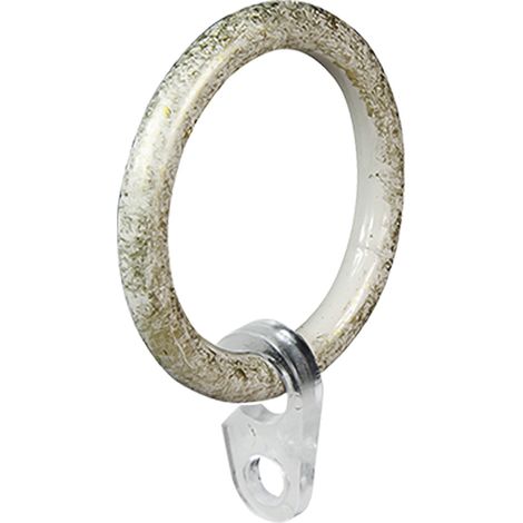 ANELLO PER SCORRITENDA col. avorio/oro - Ø 20 mm  cf. 8 pz  - ERREBI