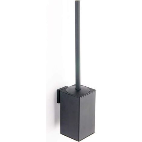 304 Stainless Steel Toilet Brush, Wall-Mounted Toilet Brush Holder, Black (1/4)