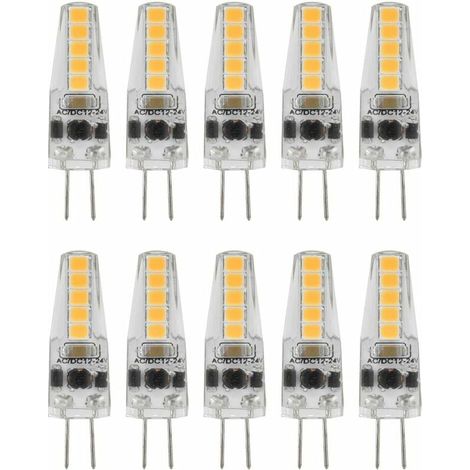 GABRIELLE 10pcs Ampoules LED G4, 2W 3000K AC 12-24V Ampoules à Intensité Variable pour Lustre Plafonnier Lampe de Table Blanc Chaud (1/5)