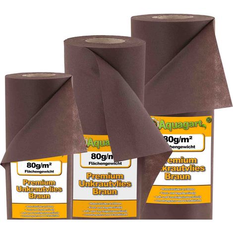 128m² Gartenvlies Unkrautvlies Mulchvlies 80g 1,6m breit braun (1/5)
