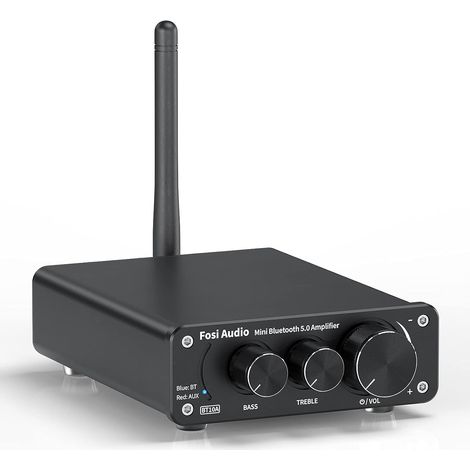 Amplificateur Audio Bluetooth 5.0, Ampli Stéréo HiFi 2 Canaux avec Puce TPA3116, 50W x2 Amplificateur de Puissance HiFi Classe D avec Contrôle des Basses et des Aigus pour Home Cinema (1/5)