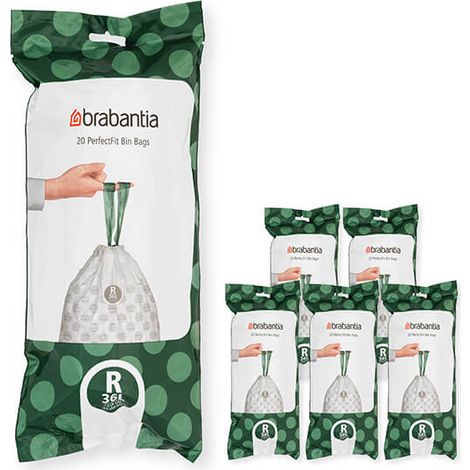 Brabantia PerfectFit Bags R 36 litre Multipack of 120 bags 6x20