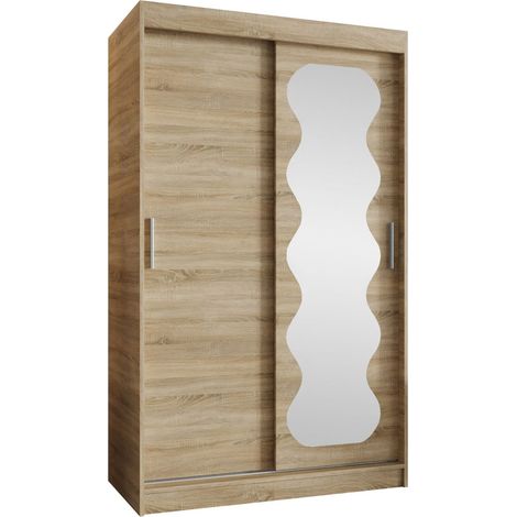 Armario Hartford 578, Roble Sonoma, 200x120x62cm, Puertas de armario: Correderas, Número de estantes: 3