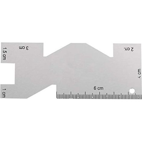 Nählineal, ein praktisches und einfach zu bedienendes Messlineal aus Metall, ein abgestuftes Nähzubehör, geeignet für Bastelarbeiten, Nähen und Sticken. (1/5)