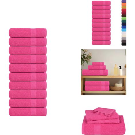 Serviettes de douche 10 pcs rose 70x140 cm 360 g/m² 100% coton - Serviette De Douche - Serviettes De Douche - Serviette - Serviette De Bain (1/5)