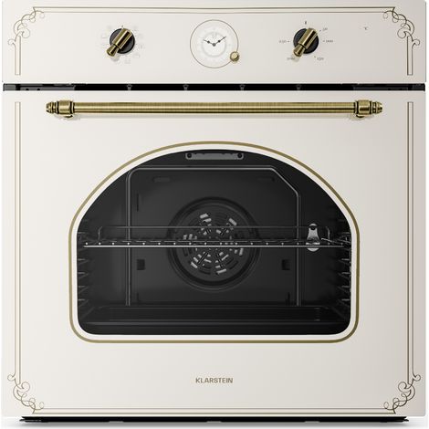 Klarstein Victoria Horno empotrable Diseño retro 9 funciones 50-250°C marfil (1/5)
