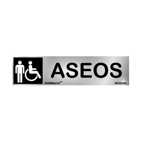 Señal aseos hombre/minusvalido inox adh. 5x20cm rd707034 (1/2)