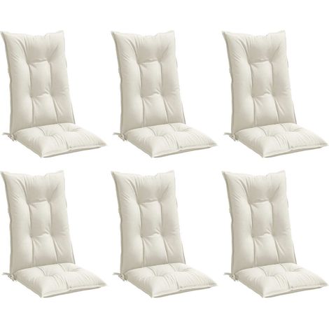 Maison Exclusive - Hochlehner-Auflagen 6 Stk. Melange Creme 120x5 (1/5)
