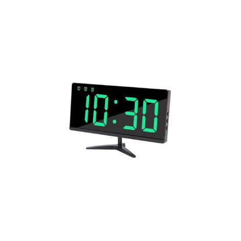 Digitaler Wecker, LED-Wecker, LED-Display mit 4 Helligkeitsstufen, Temperaturanzeige, Datumsanzeige, USB-Ladeanschluss, einfache Bedienung – Crezuo