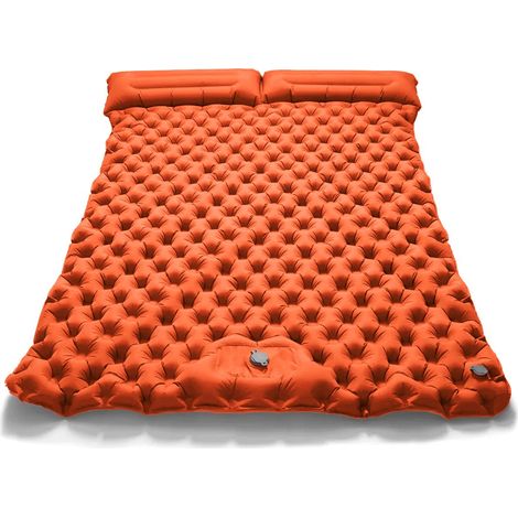 (Orange) Matelas gonflable double pour camping, ultraléger et pliable (1/5)