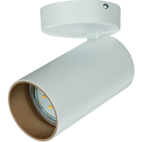 Aufputz Deckenleuchte Weiß Gold H: 13 cm GU10 Spot Lampe Decke