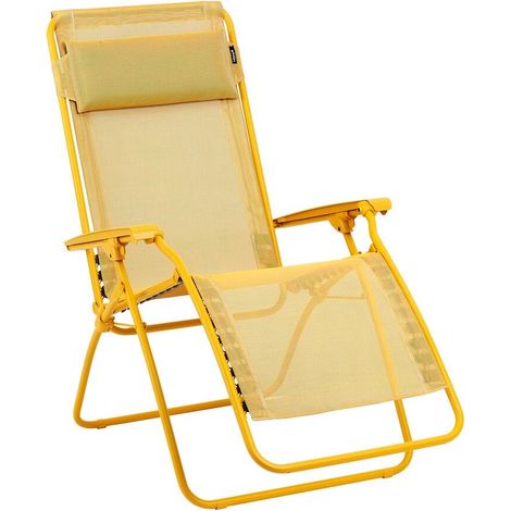 Fauteuil Relax Transat Jardin - Chaise Longue Zéro Gravité - Rclip - Batyline® Iso - Jaune Miel - Lafuma Mobilier (1/5)