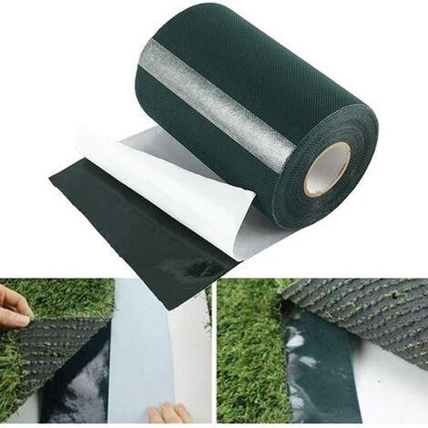 1 rouleau Ruban adhésif pour gazon synthétique, 10 m x 15 cm, fixation rapide sans colle, résistant aux intempéries, pour terrasse et jardin (1/5)