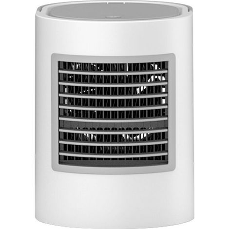 SABIR Climatiseur Mobile, Personal 4 en 1 Multifonction USB Portable Mini climatiseur, humidificateur et purificateur d'air avec veilleuse, 3 Niveaux de Puissance pour Le Camping à Domicile (Argent) (1/5)