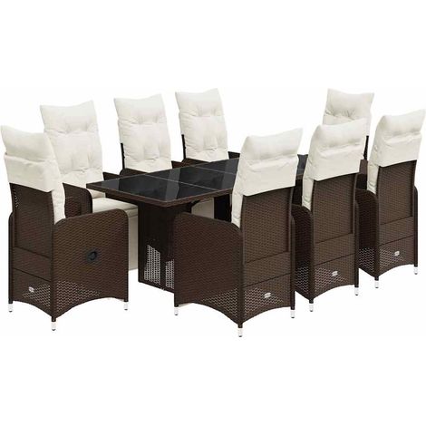 Maison Exclusive - Set de mesa y sillas jardín 9 piezas y cojines (1/5)