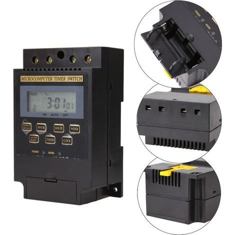 Temporizador digital de alta potencia ALOVEZ KG316T - Controlador de tiempo de 220 V y 25 A para aplicaciones industriales y domésticas. (1/5)