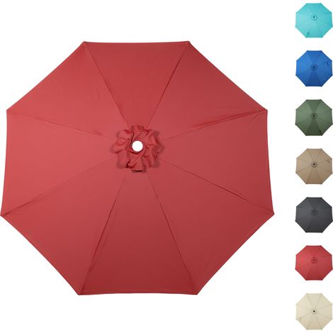 Patio Umbrella Replacement Canopy for 3m 8 Ribs Table Umbrella, Canopy Only-Crimson Red