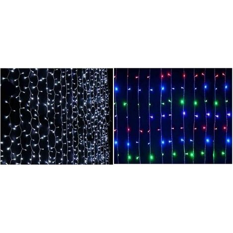 Giocoplast natale illuminazione natalizia tenda cambia colore 160 led bianco e multicolore 2 in 1 dimensioni 1,6x1,5m esterno 14518306