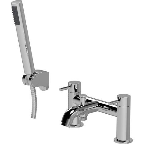 Cauldon Round Bath Shower Mixer Tap with Shower Kit - Chrome - Balterley