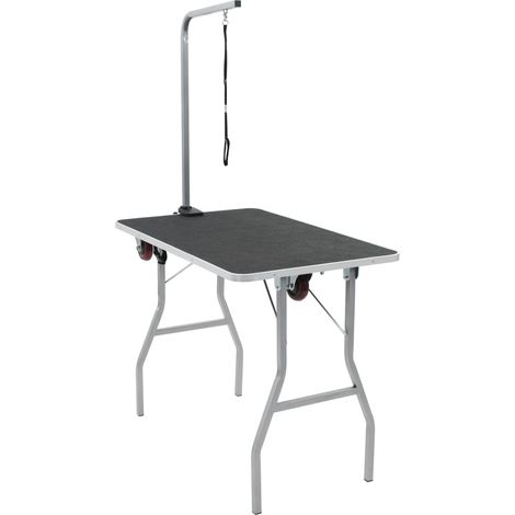 Portable Dog Grooming Table with Castors vidaXL
