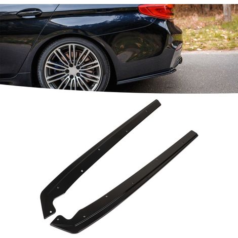 Faldones laterales traseros de color negro brillante para el parachoques de los BMW Serie 5 G30 G31 M Sport (modelos 2017-2022).