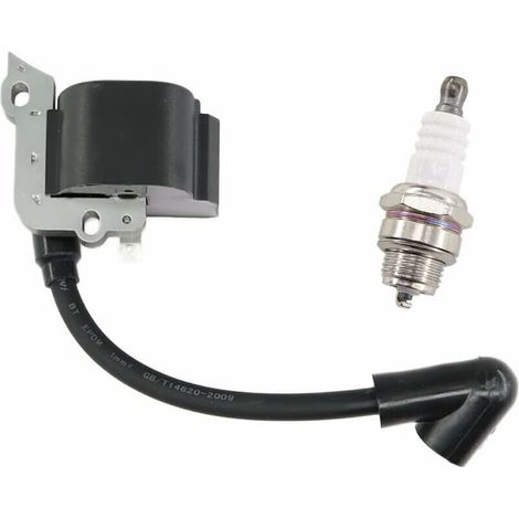 Bobine D'allumage - Bougie D'allumage - Pour Tronçonneuses Stihl FS38 FS45 FS46 FS55 FC55 HL45 HS45 KM55 - Référence 4140 400 1308 - Lot De 2 Pièces (1/5)