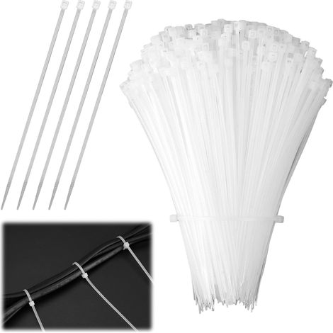 1000 fascette stringicavo bianche, 120 fascette stringicavo in plastica da 2 mm, fascette stringicavo professionali, resistenti ai raggi UV e alle alte temperature per la gestione dei cavi, officine (1/5)