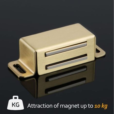Chiusura magnetica per ante di cassetti o armadi, in acciaio inox con finitura dorata, 4 pezzi, ECAT001G-4P-FR (1/4)
