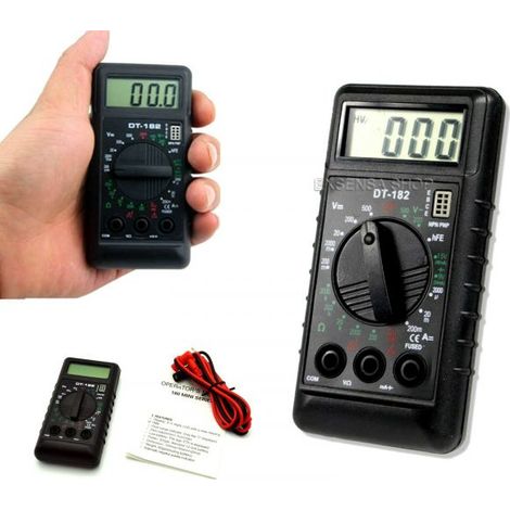 Mini tester digitale multimetro + puntali misuratore di tensione corrente (1/5)