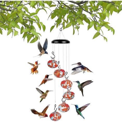 Hängender Vogelfutterspender für draußen, bezauberndes Windspiel, Kolibri-Futterspender, ameisen- und bienensicher, auslaufsicher, Dekoration für Garten und Hof