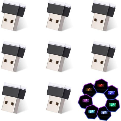 Lampe USB pour voiture / Éclairage d'ambiance intérieur — Mini lampe LED USB universelle sans fil (lot de 8) (1/5)