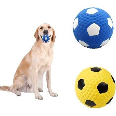 2 Pièces Jouet Balle pour Chien Couineur Balle Chiens Couineuse Chew Fetch Lancer Balle Jouets Interactifs pour Chiens en Caoutchouc Latex Nettoyage Dents Jouet à Mâcher pour Exercice de Chasse (1/5)