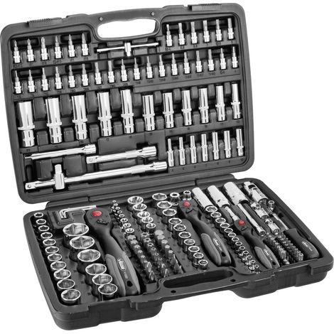VIGOR Steckschlüssel-Set 1/4'+3/8'+1/2' 172-tlg. Knarren feinverzahnt (1/5)