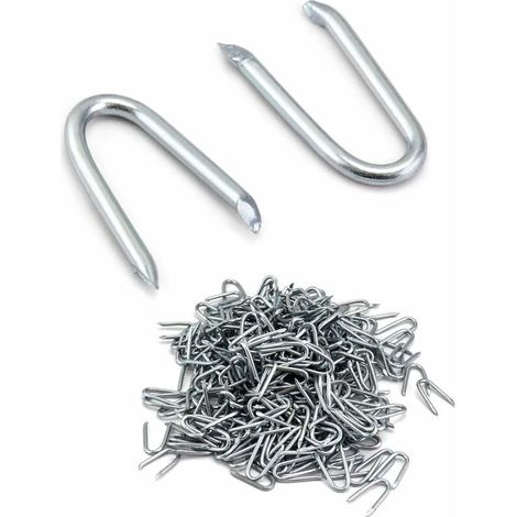 Collier de serrage en U pour fil de clôture galvanisé, 24 mm, colliers en acier galvanisé, pour fixer le fil de clôture, argent, 500 g (1/5)