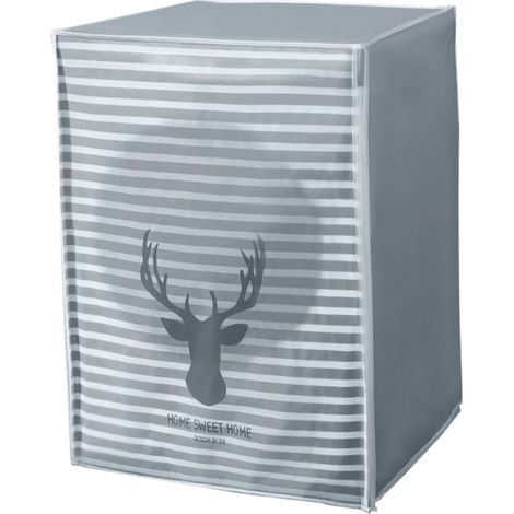 Housse de protection anti-poussière pour sèche-linge, pour machine à laver à tambour pulsateur, 65 x 60 x 85 cm, motif cerf rayé (1/5)