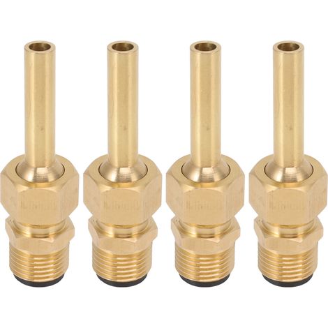 Lot de 4 buses de fontaine en cuivre pur, grand jet hexagonal direct, filetage mâle G1/2 (1/5)