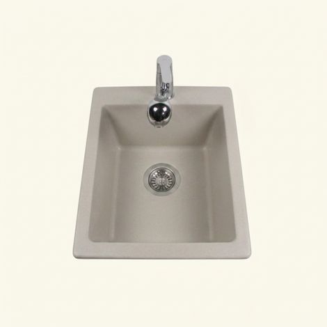Évier sous plan céramique gris taupe FELIX 1 bac 410x505 mm - sans trop plein (1/4)