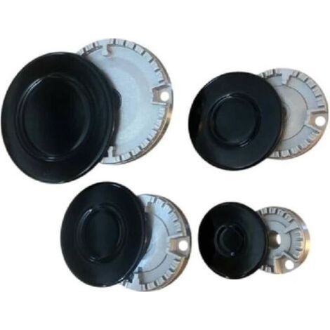 Kit de rechange 8 pièces pour cuisinière à gaz - 4 brûleurs + 4 plaques compatibles avec Ariston, Nardi et autres modèles Accessoires de haute qualité pour cuisinière (1/4)