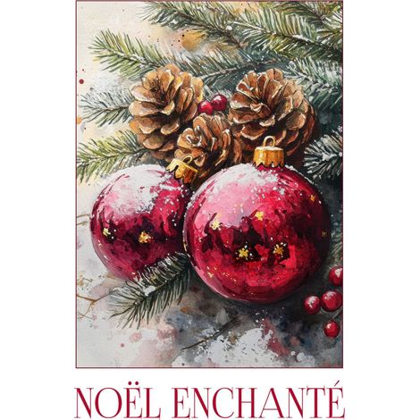 Tableau sur toile noël enchanté 30x45 cm - Impression sur Toile Murale Décorative - Image imprimée en HD sur Toile - Toile sur Châssis en Bois FSC - Fabriqué en France (1/4)