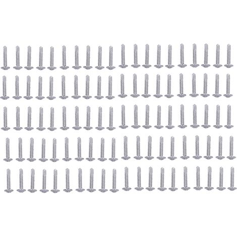 100 Phillips-Bohrschrauben mit rundem Unterlegscheibenkopf, Edelstahl 410, 4,8 x 25 mm, 100 Stück (1/5)