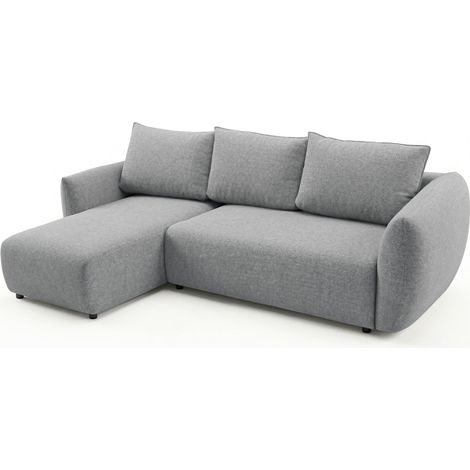 Selsey Zordo - L-Form Eckschlafsofa mit zwei Bettkästen, grauer Chenille links (1/5)
