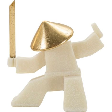 Sculpture décorative en résine blanche, 17x7,5x18,5 cm – Samouraï Oda Quarzy (1/5)
