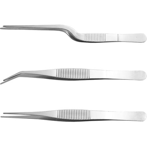 Tweezers Set of 3 Stainless Steel Tweezers for Small Gardening and Kitchen Jobs, Precision Tweezers Multi-purpose Tweezers for Succulent Plants