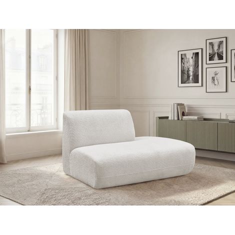 BOBOCHIC - Chauffeuse bout de canapé pour canapé modulable ANDA tissu chenille Angle droit  Blanc