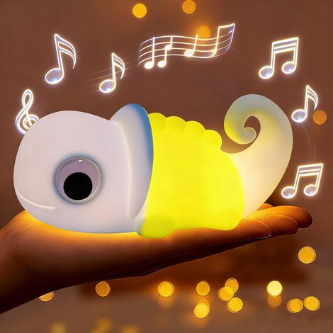 Veilleuse LED caméléon, RGB, 3 niveaux de luminosité, minuterie, effet de bruit blanc, lampe de chevet, veilleuse rechargeable en silicone (1/5)