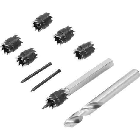 Set mit 9 abnehmbaren 3/8-Zoll-Bohrern, doppelseitigen Metallbohrern, Schneidwerkzeug-Set (1/5)