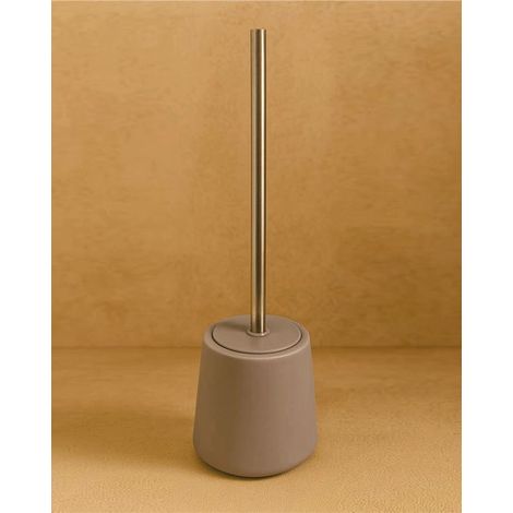 Exagonshop Porta scopino wc da pavimento in ceramica tortora
